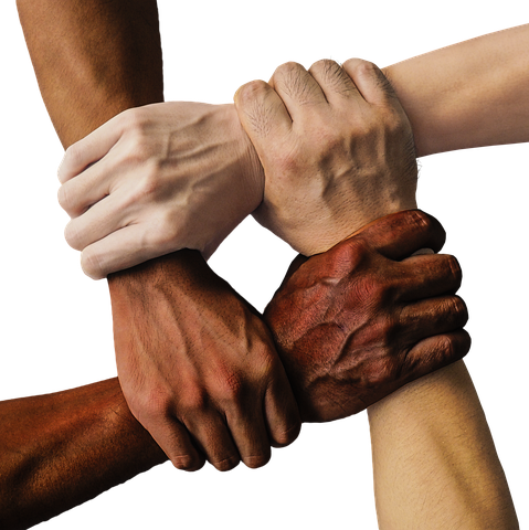hands grasped in solidarity