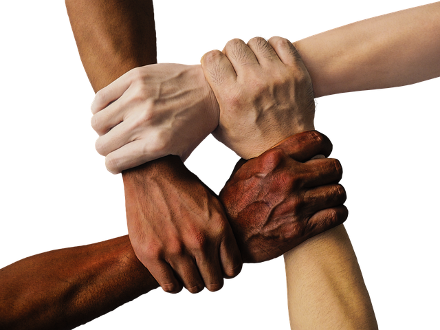 hands grasped in solidarity